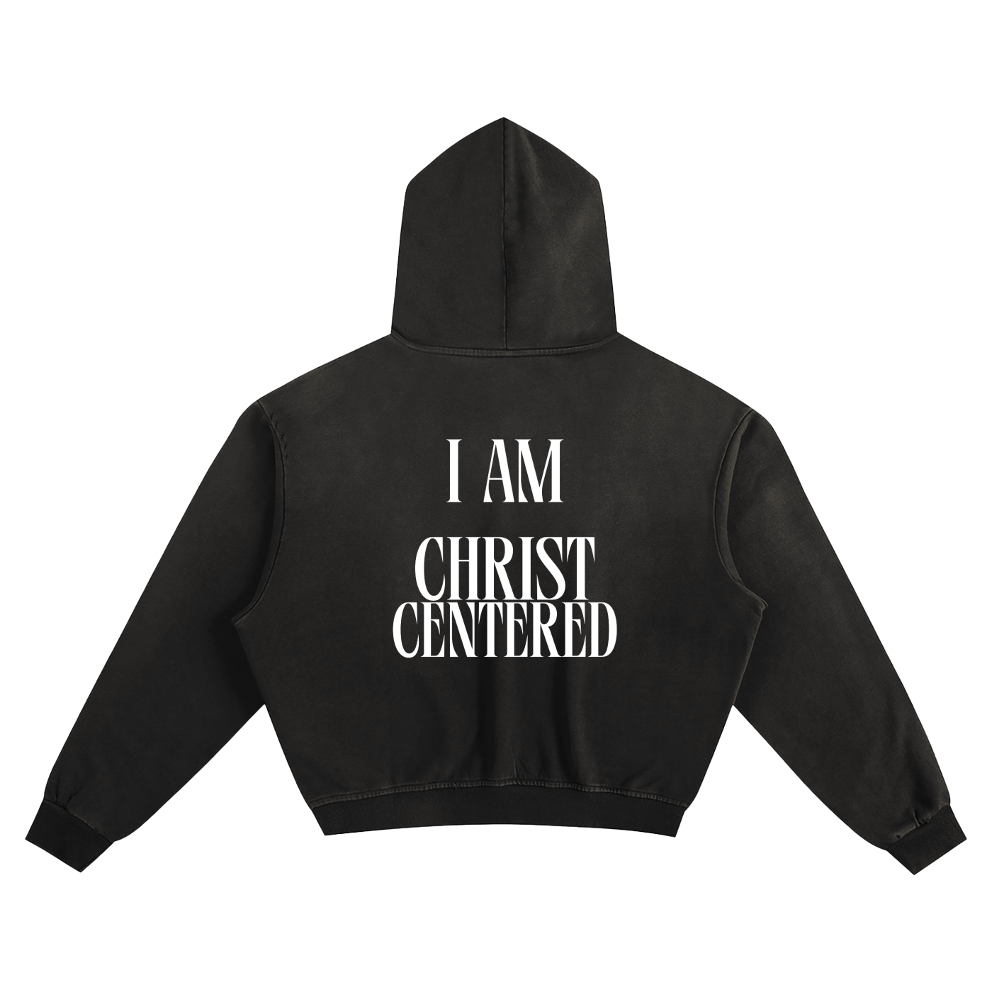 'I Am Christ Centered' Sunfaded Boxy Hoodie