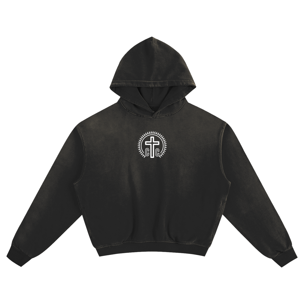 'I Am Christ Centered' Sunfaded Boxy Hoodie