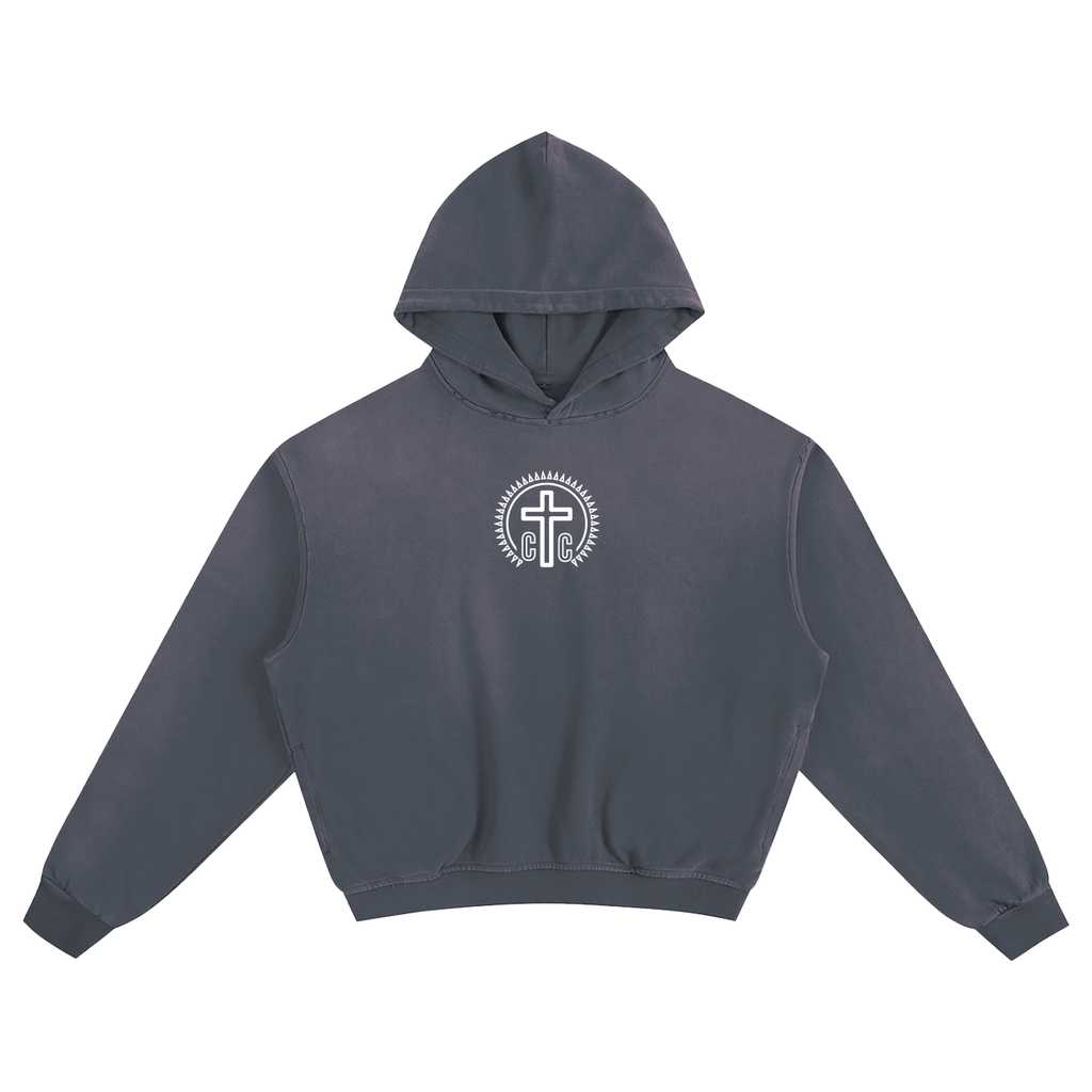 'I Am Christ Centered' Sunfaded Boxy Hoodie