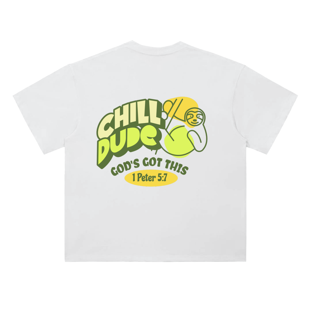 ‘Chill Dude Gods Gods Got This’ Drop Shoulder Cotton T-Shirt
