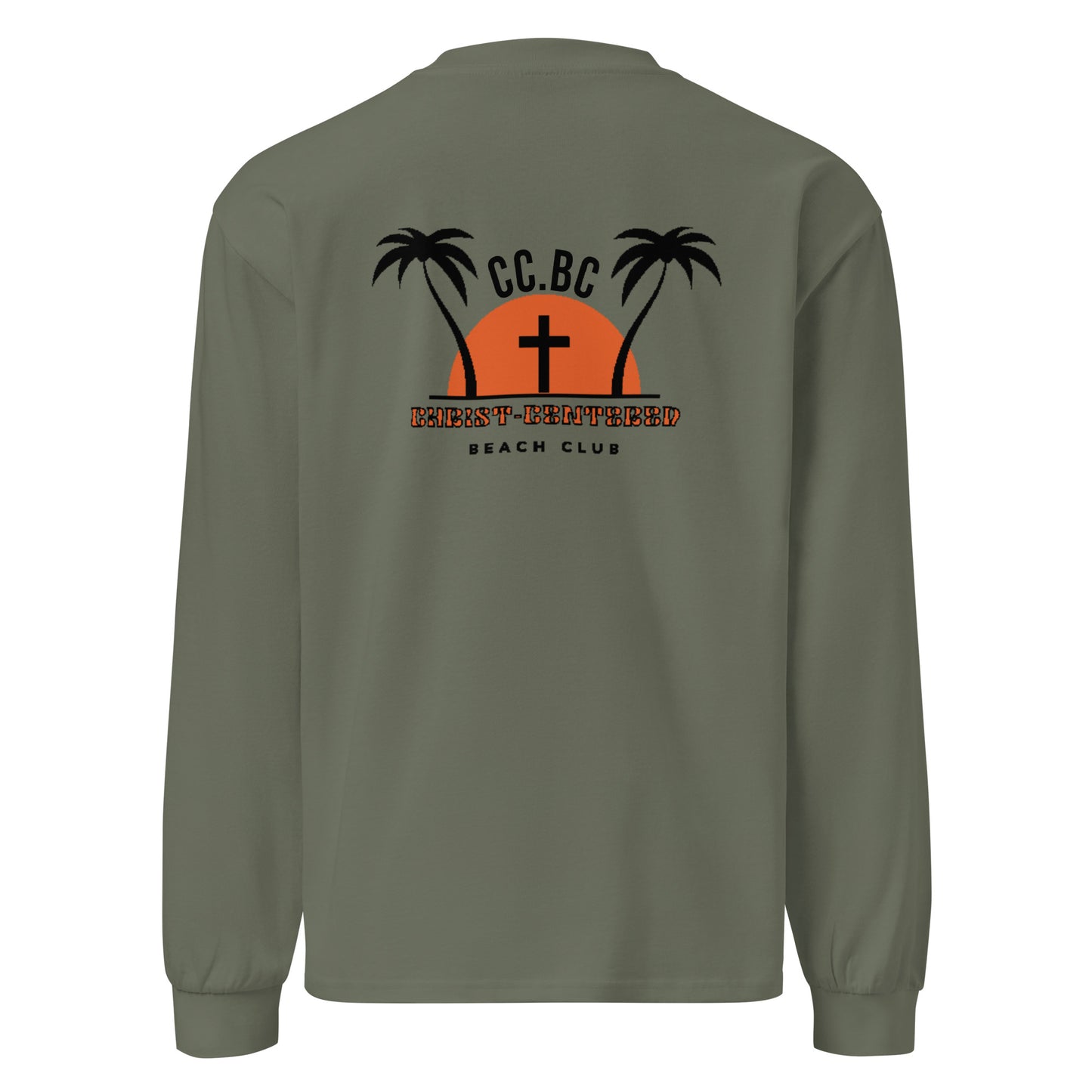 C.C.BC Embroidered Sweatshirt | Sun & Cross Beach Design | Christian Apparel