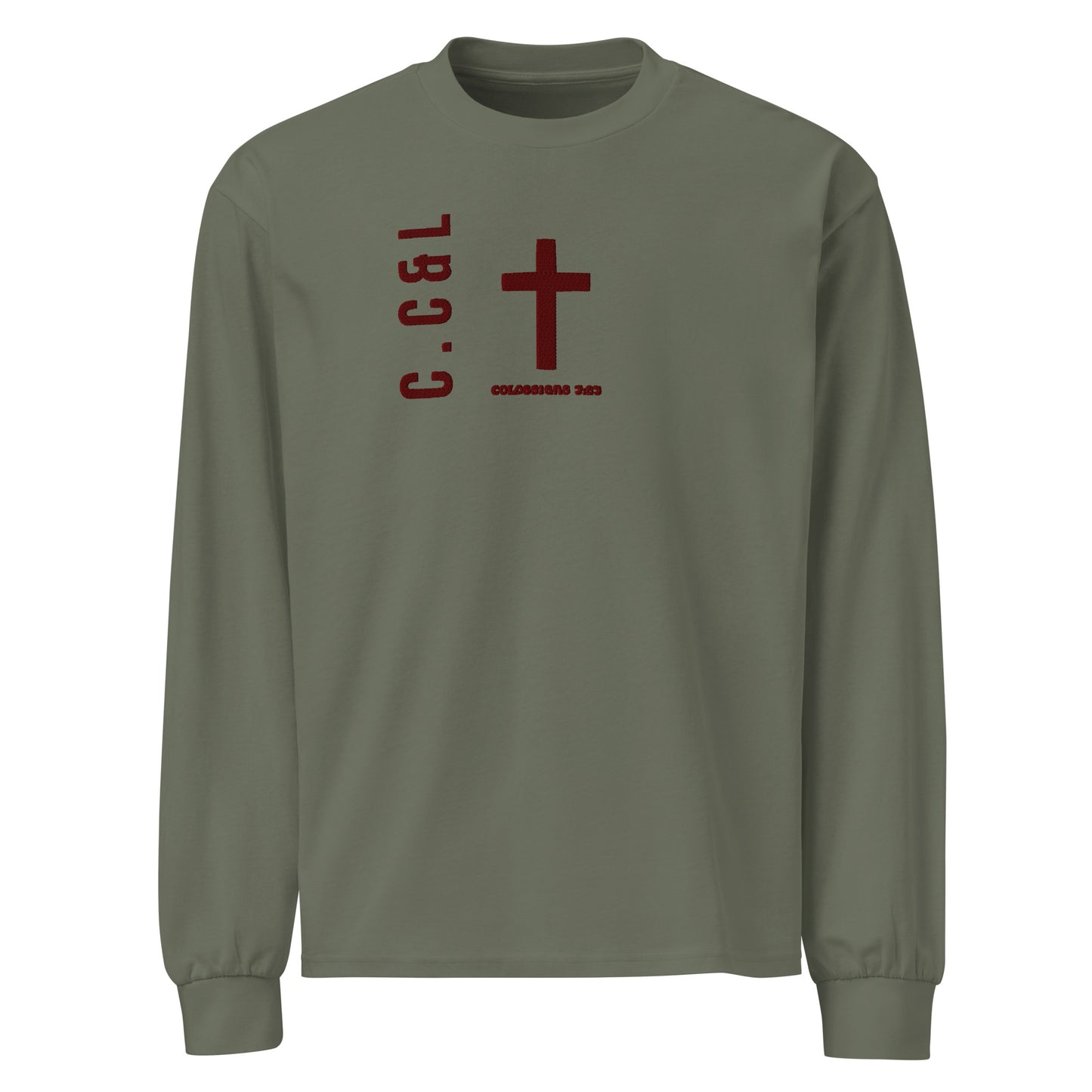 C-C&L Embroidered Sweatshirt | Christian Streetwear | Cross & Colossians 3:23 Graphic