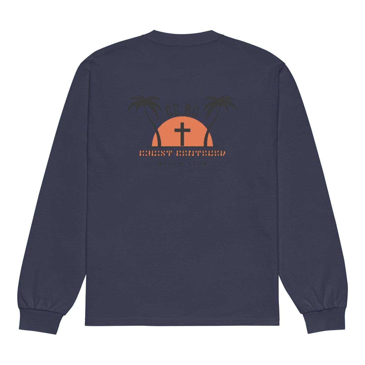 C.C.BC Embroidered Sweatshirt | Sun & Cross Beach Design | Christian Apparel